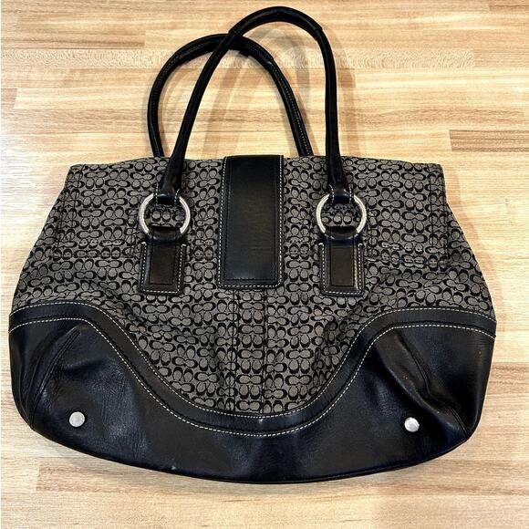 Coach Signature Canvas Leather Bag - Picture 2 of 5